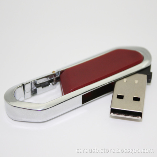 CaraUSB Custom push-carabiner hook Usb drive outdoor promotional gifts metal pendrive customized LOGO
